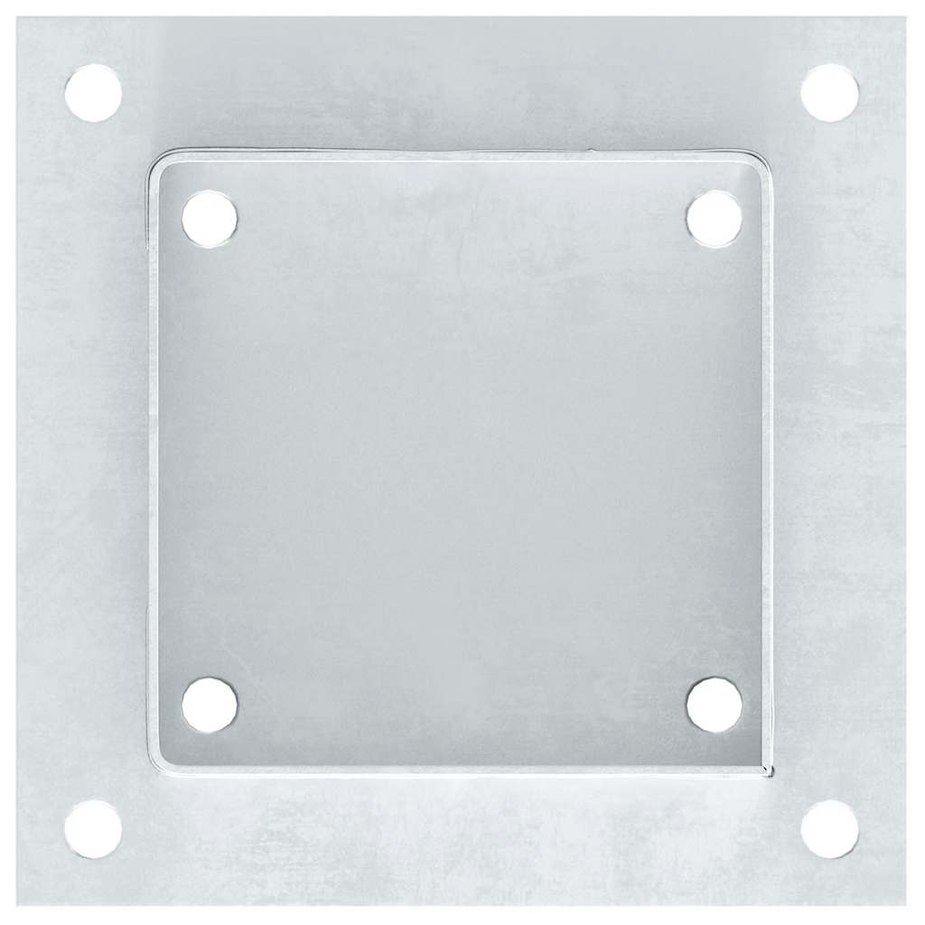 Post Bases Square 12 pcs Silver 121x121 mm Galvanised Steel
