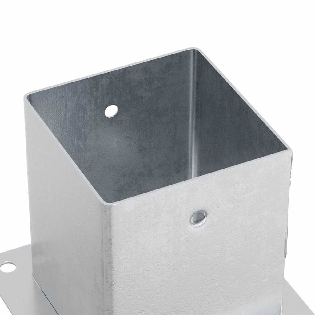 Post Bases Square 12 pcs Silver 121x121 mm Galvanised Steel
