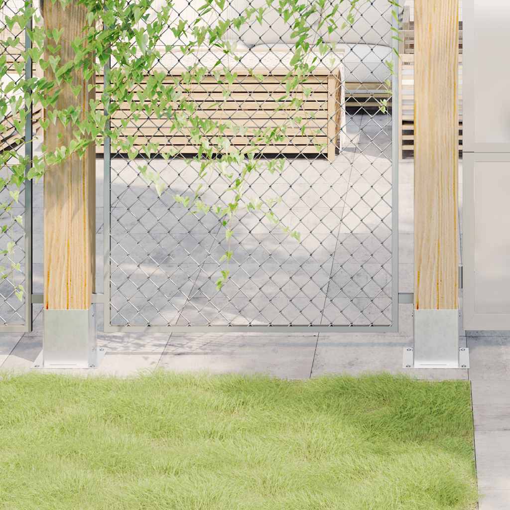 Post Bases Square 12 pcs Silver 121x121 mm Galvanised Steel