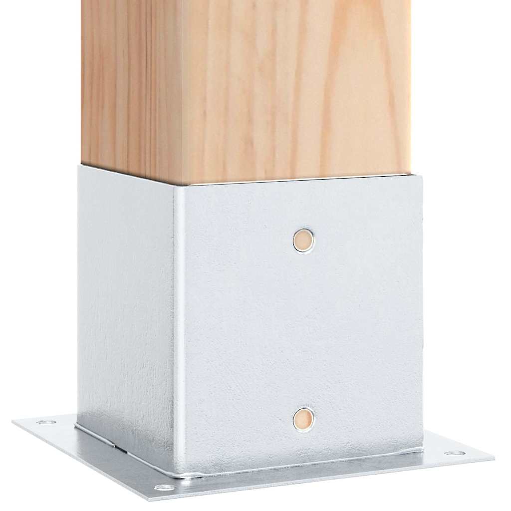 Post Bases Square 12 pcs Silver 141x141 mm Galvanised Steel