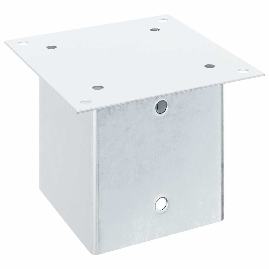 Post Bases Square 12 pcs Silver 141x141 mm Galvanised Steel