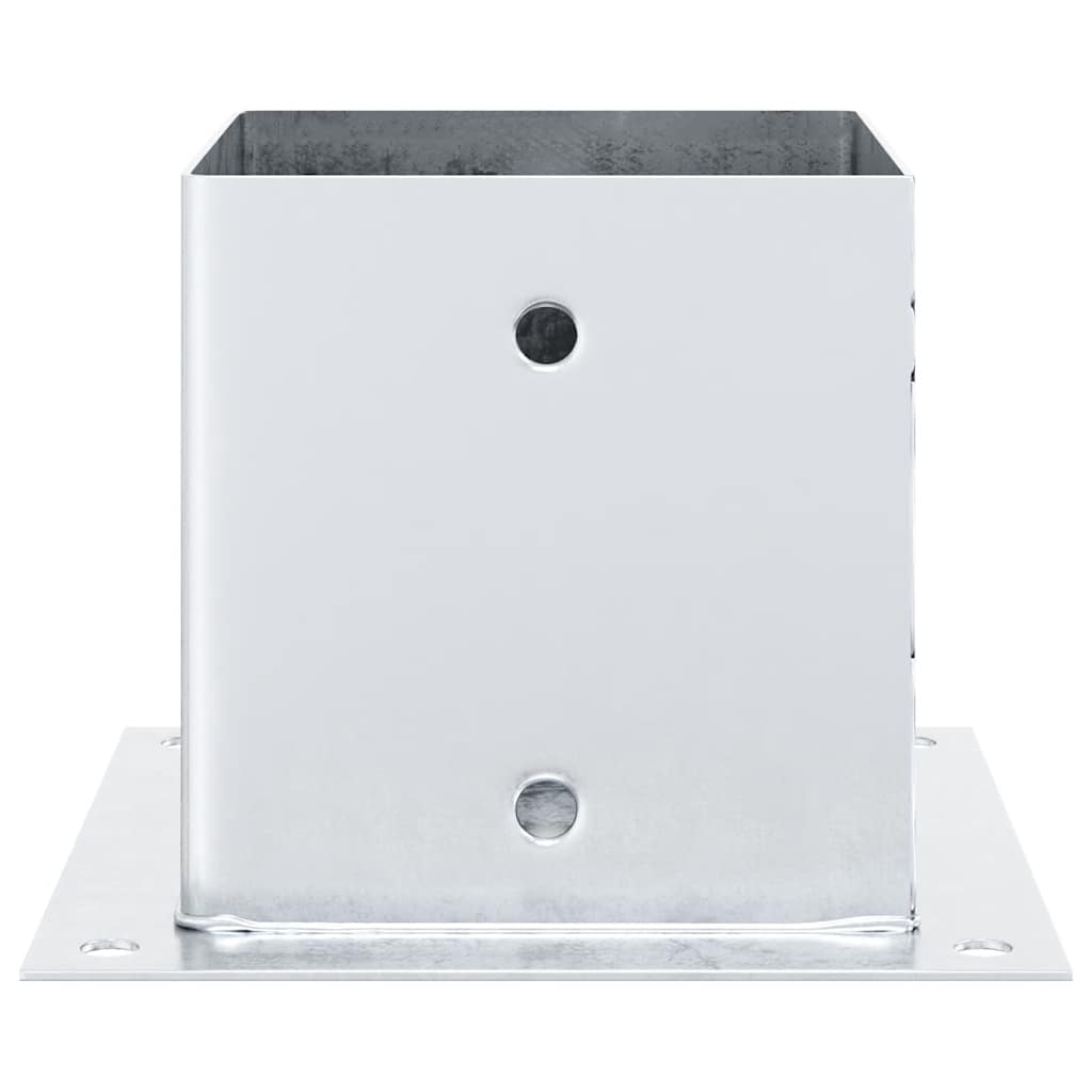 Post Bases Square 12 pcs Silver 141x141 mm Galvanised Steel