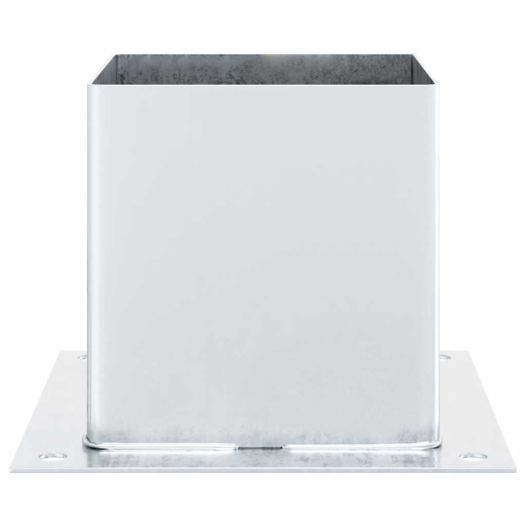 Post Bases Square 12 pcs Silver 141x141 mm Galvanised Steel
