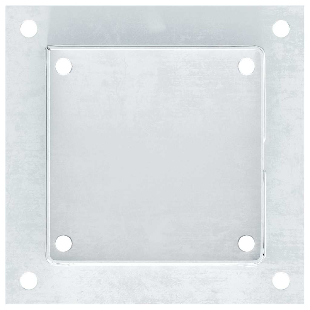 Post Bases Square 12 pcs Silver 141x141 mm Galvanised Steel