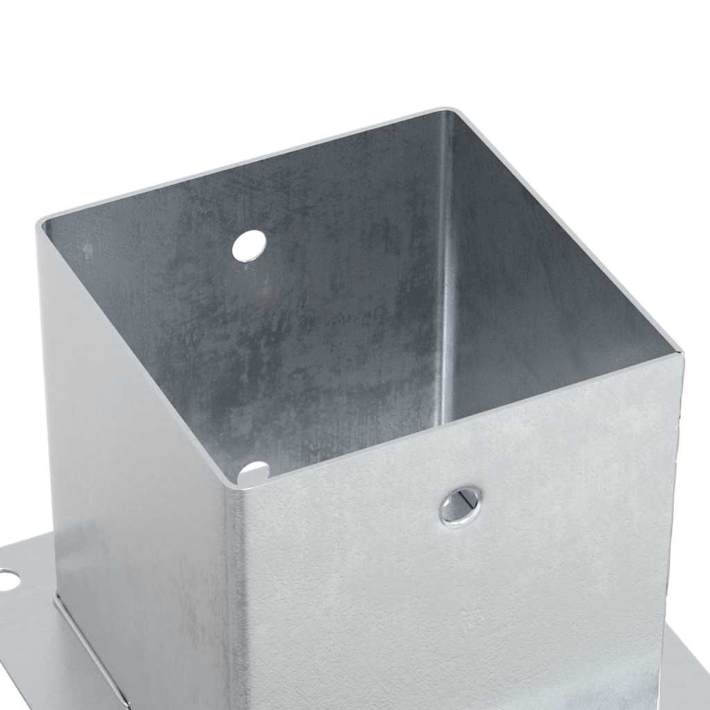Post Bases Square 12 pcs Silver 141x141 mm Galvanised Steel