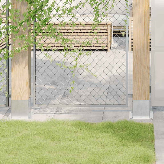Post Bases Square 12 pcs Silver 141x141 mm Galvanised Steel