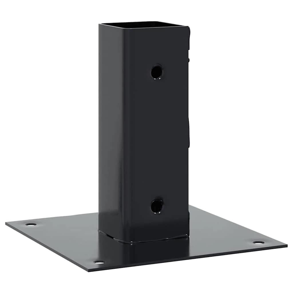Post Bases Square 12 pcs Anthracite 46x46 mm Powder-coated Steel