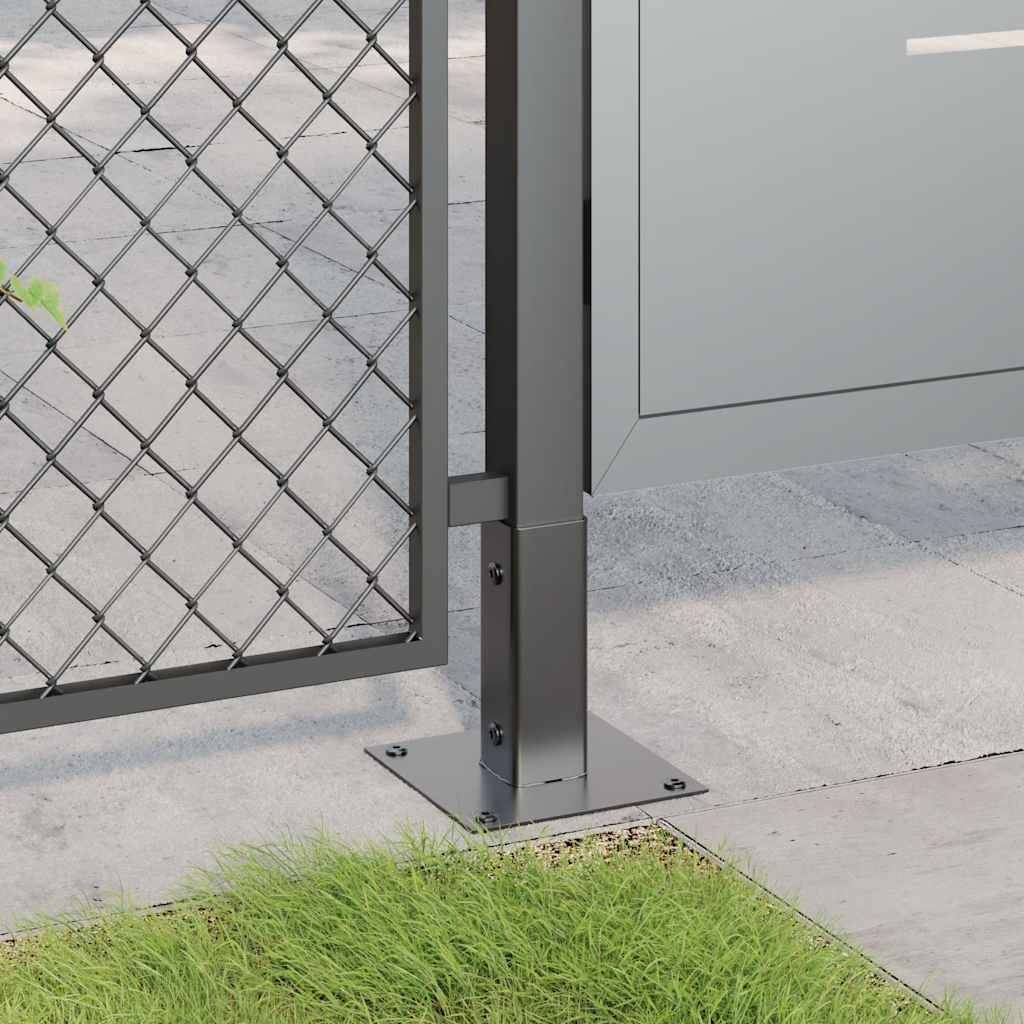 Post Bases Square 12 pcs Anthracite 46x46 mm Powder-coated Steel
