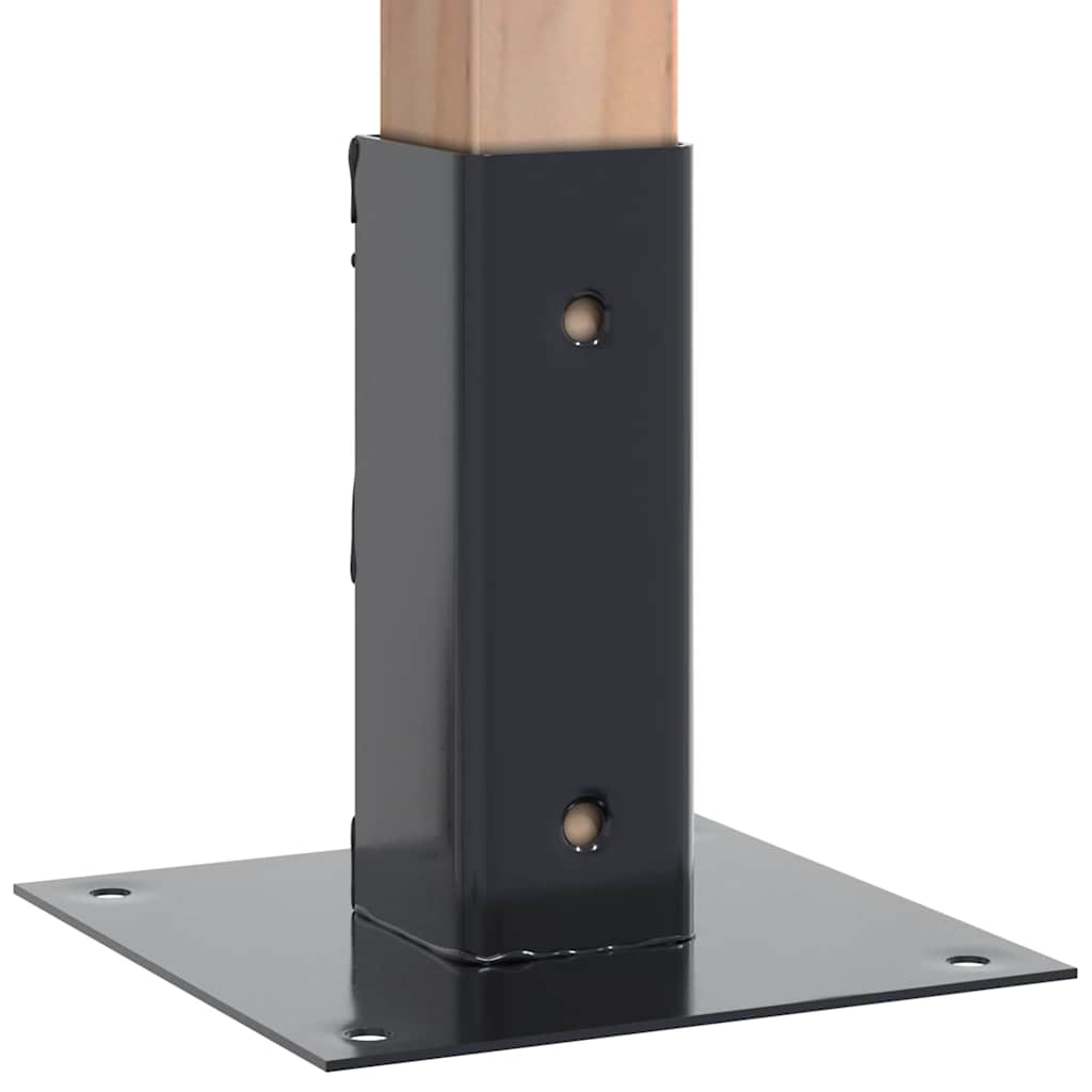 Post Bases Square 12 pcs Anthracite 46x46 mm Powder-coated Steel