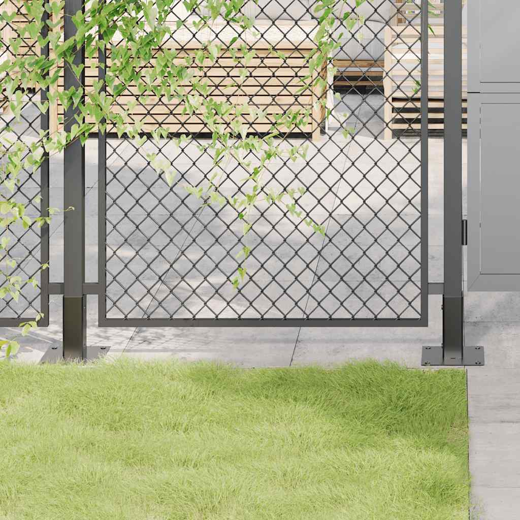 Post Bases Square 12 pcs Anthracite 46x46 mm Powder-coated Steel