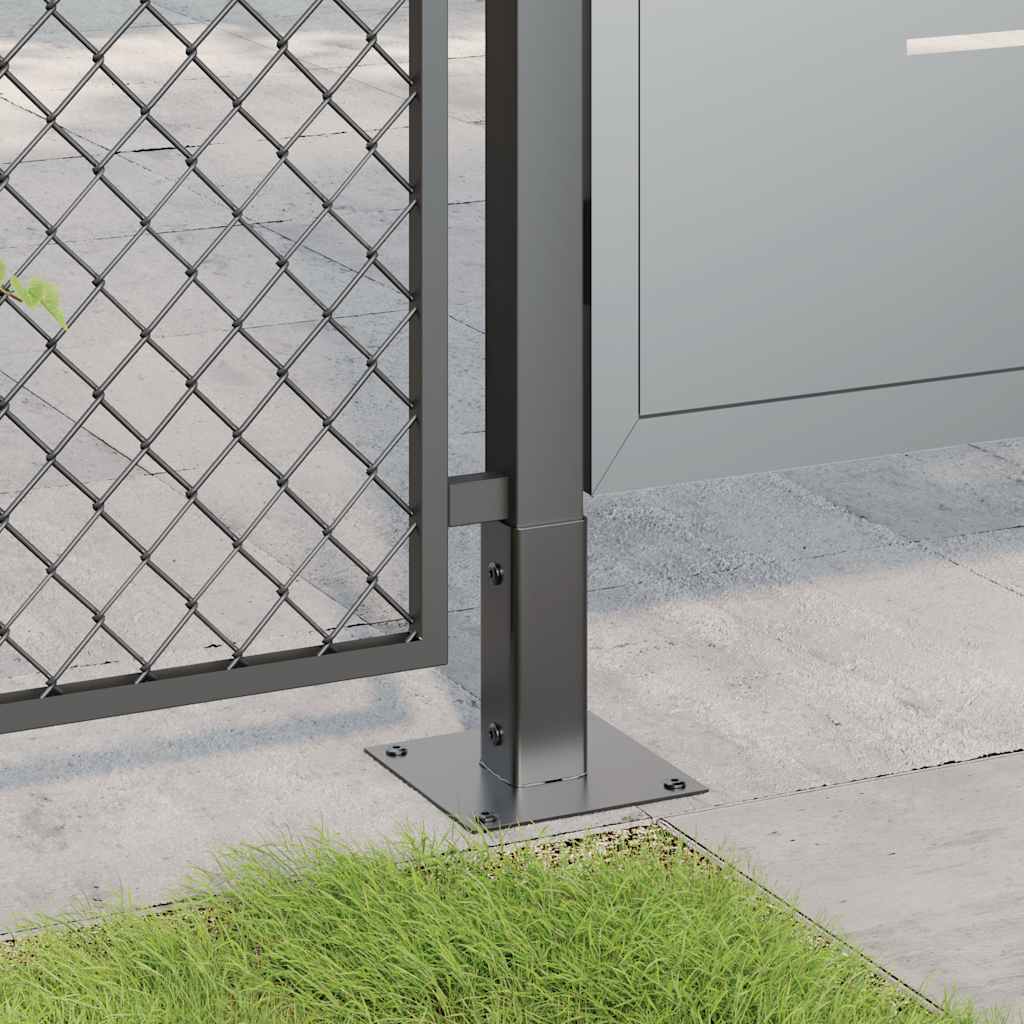 Post Bases Square 12 pcs Anthracite 51x51 mm Powder-coated Steel