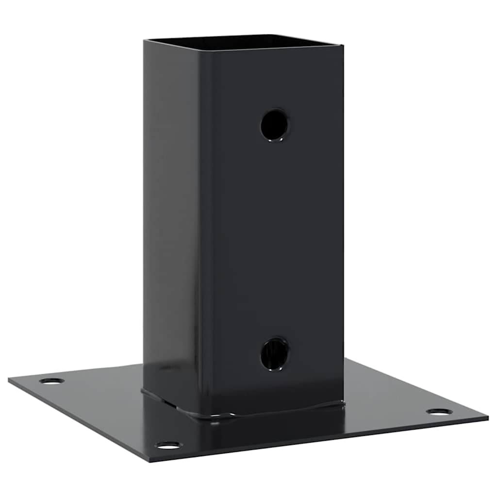 Post Bases Square 4 pcs Anthracite 61x61 mm Powder-coated Steel