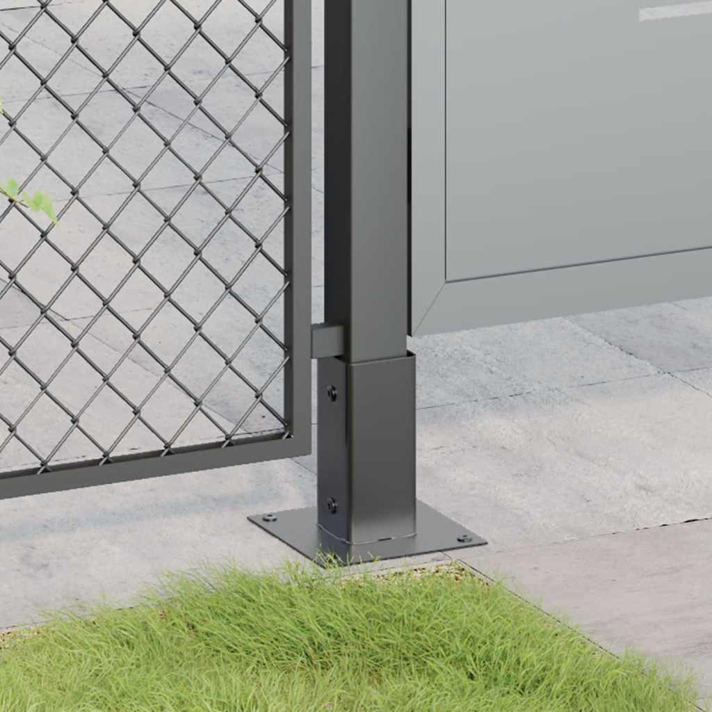 Post Bases Square 4 pcs Anthracite 61x61 mm Powder-coated Steel