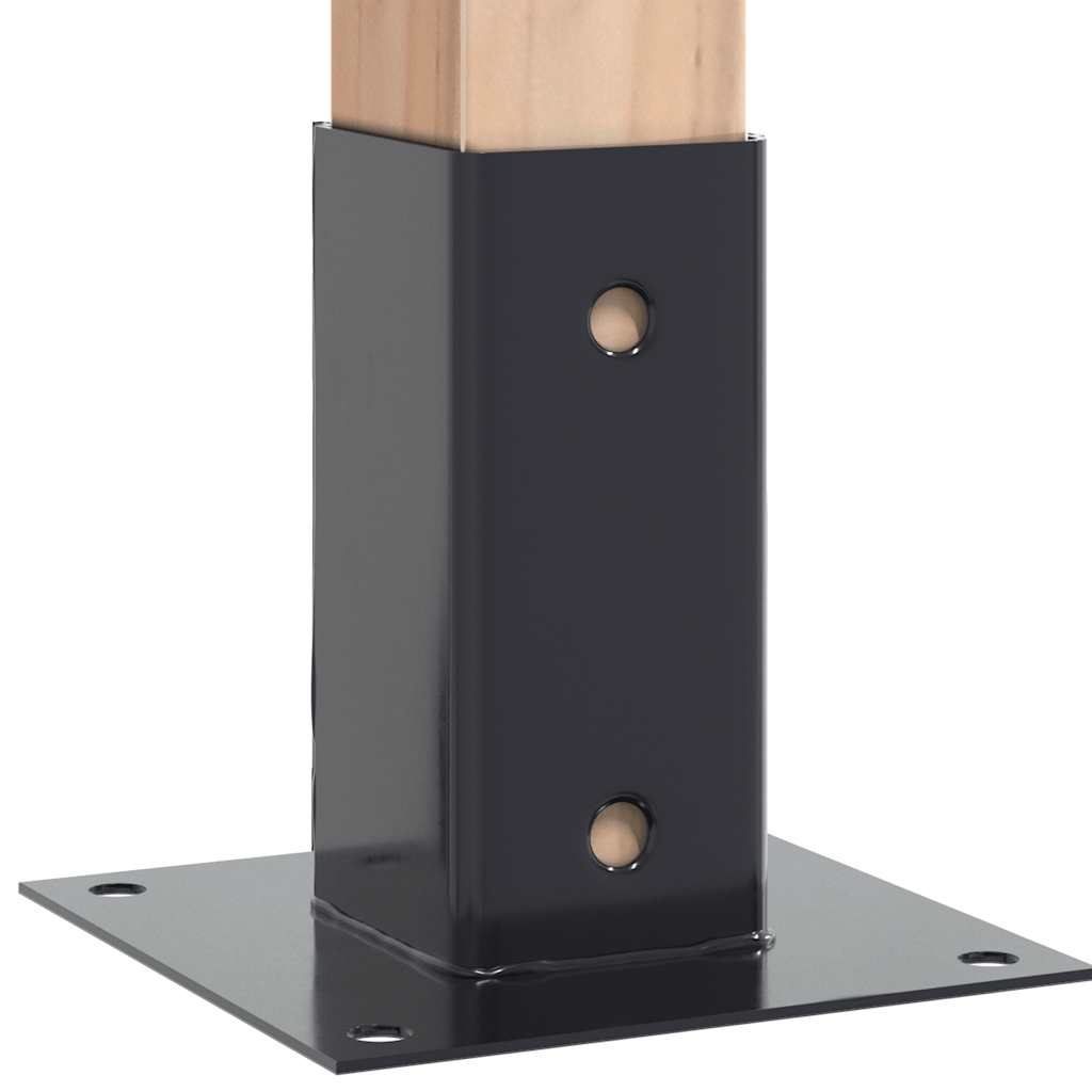 Post Bases Square 4 pcs Anthracite 61x61 mm Powder-coated Steel