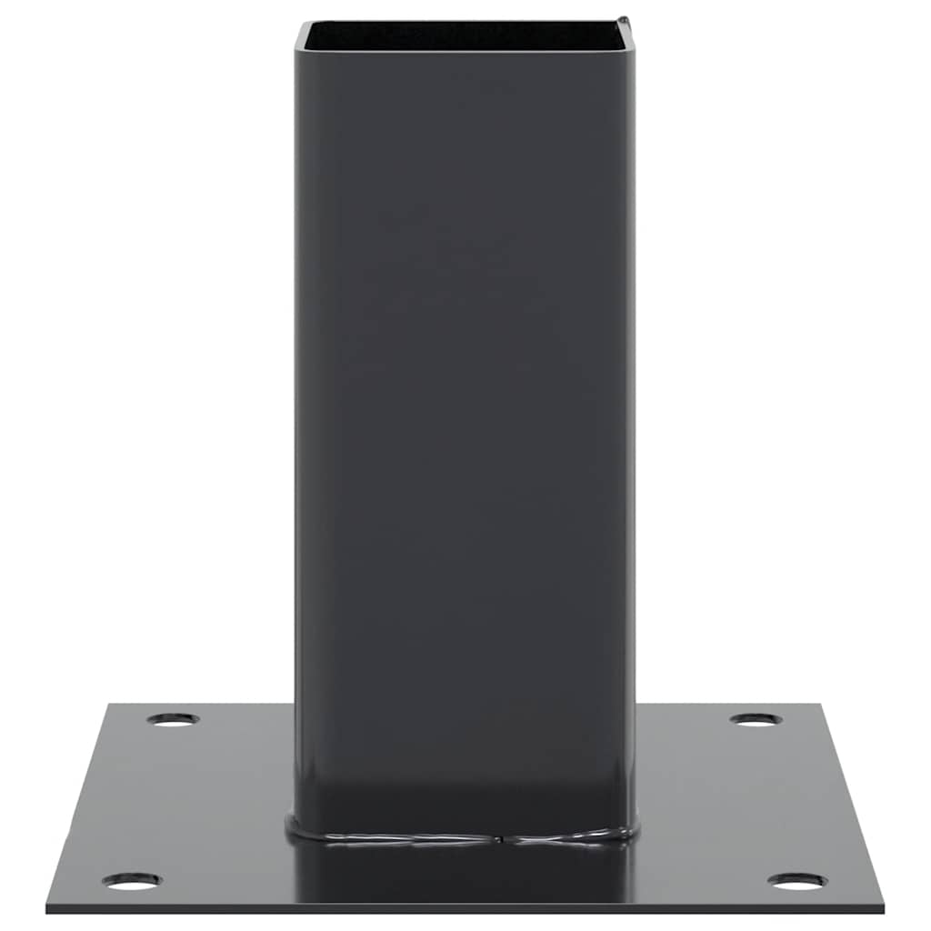 Post Bases Square 4 pcs Anthracite 61x61 mm Powder-coated Steel