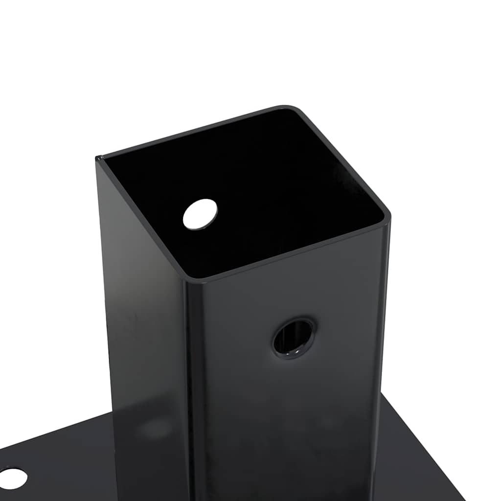 Post Bases Square 4 pcs Anthracite 61x61 mm Powder-coated Steel