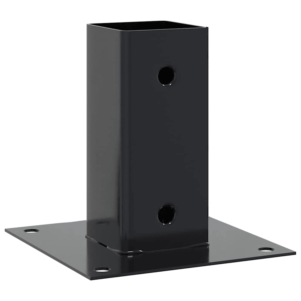 Post Bases Square 12 pcs Anthracite 61x61 mm Powder-coated Steel
