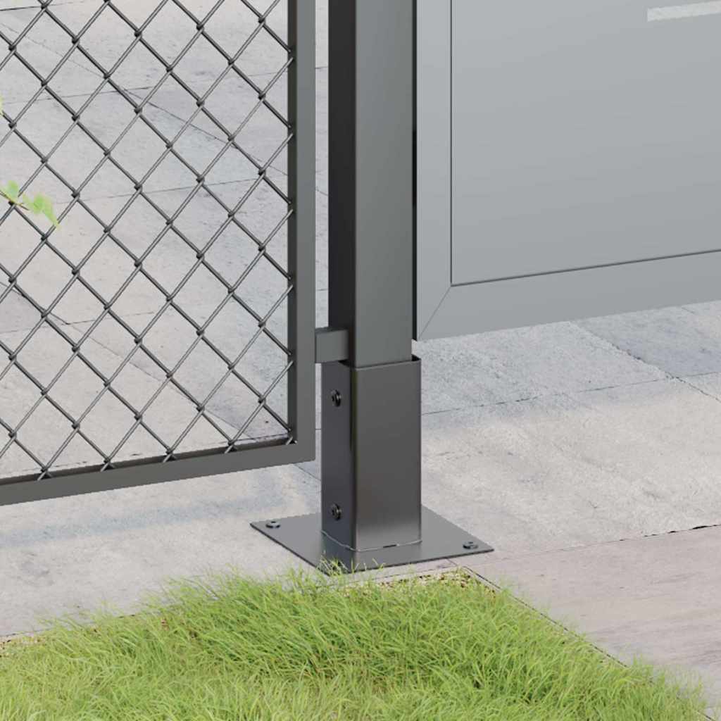 Post Bases Square 12 pcs Anthracite 61x61 mm Powder-coated Steel