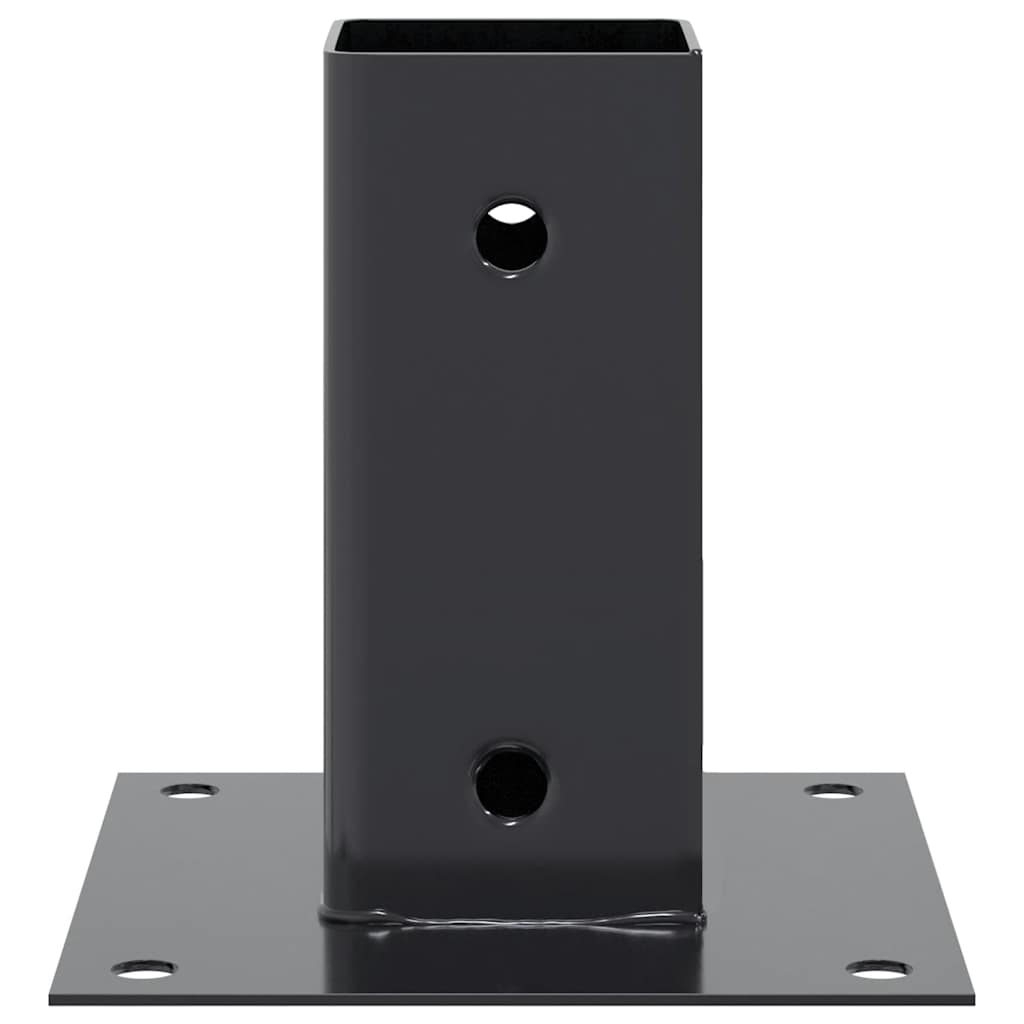 Post Bases Square 12 pcs Anthracite 61x61 mm Powder-coated Steel
