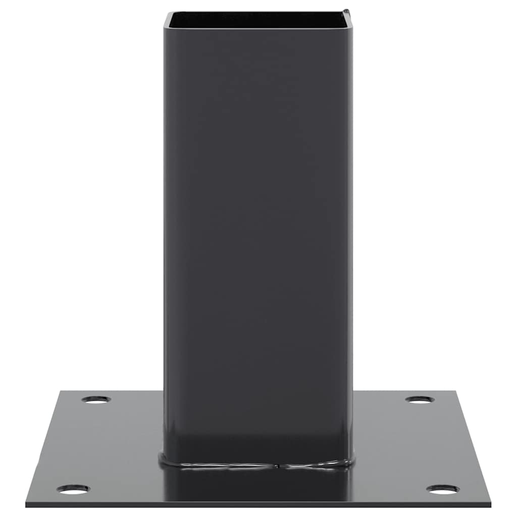 Post Bases Square 12 pcs Anthracite 61x61 mm Powder-coated Steel