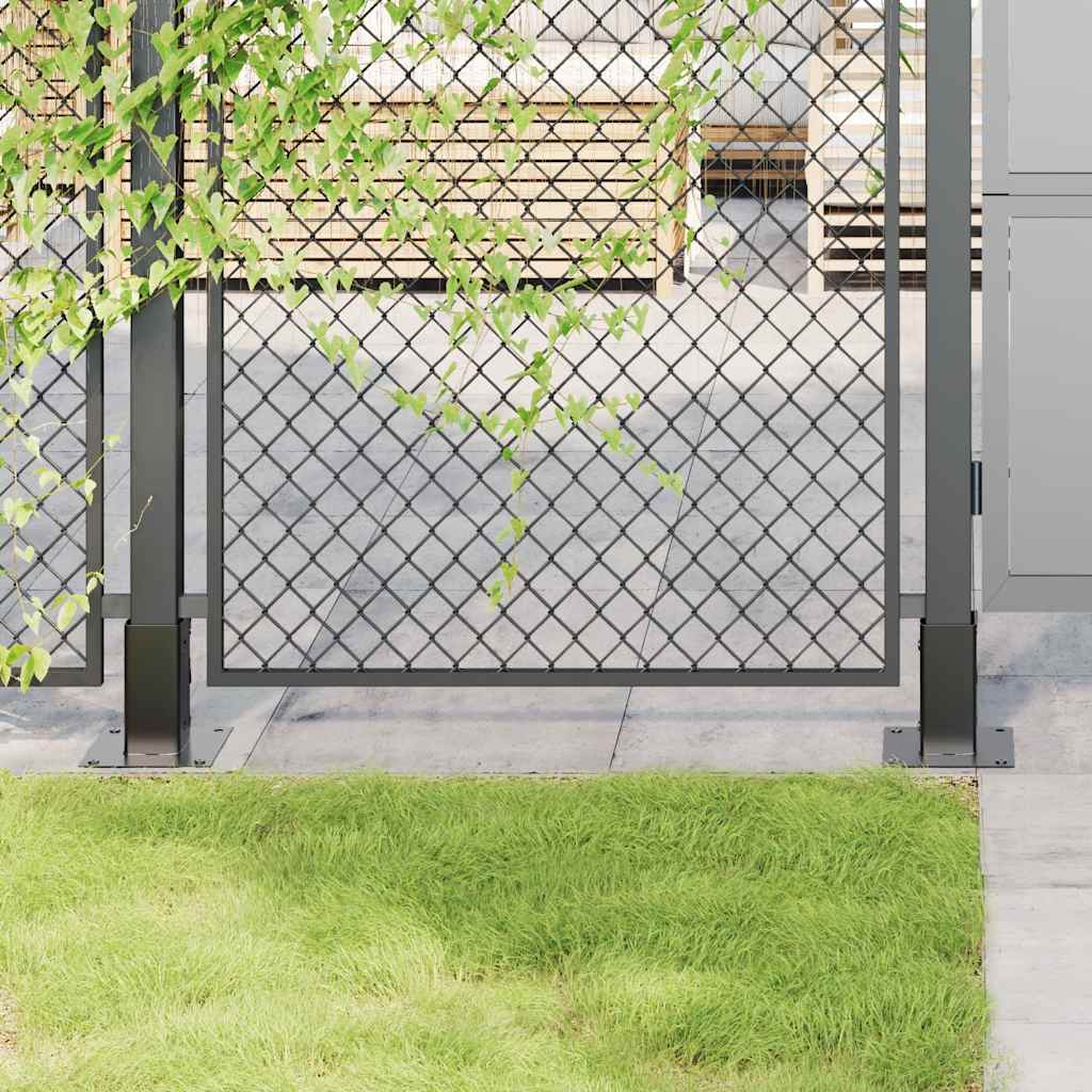 Post Bases Square 12 pcs Anthracite 61x61 mm Powder-coated Steel