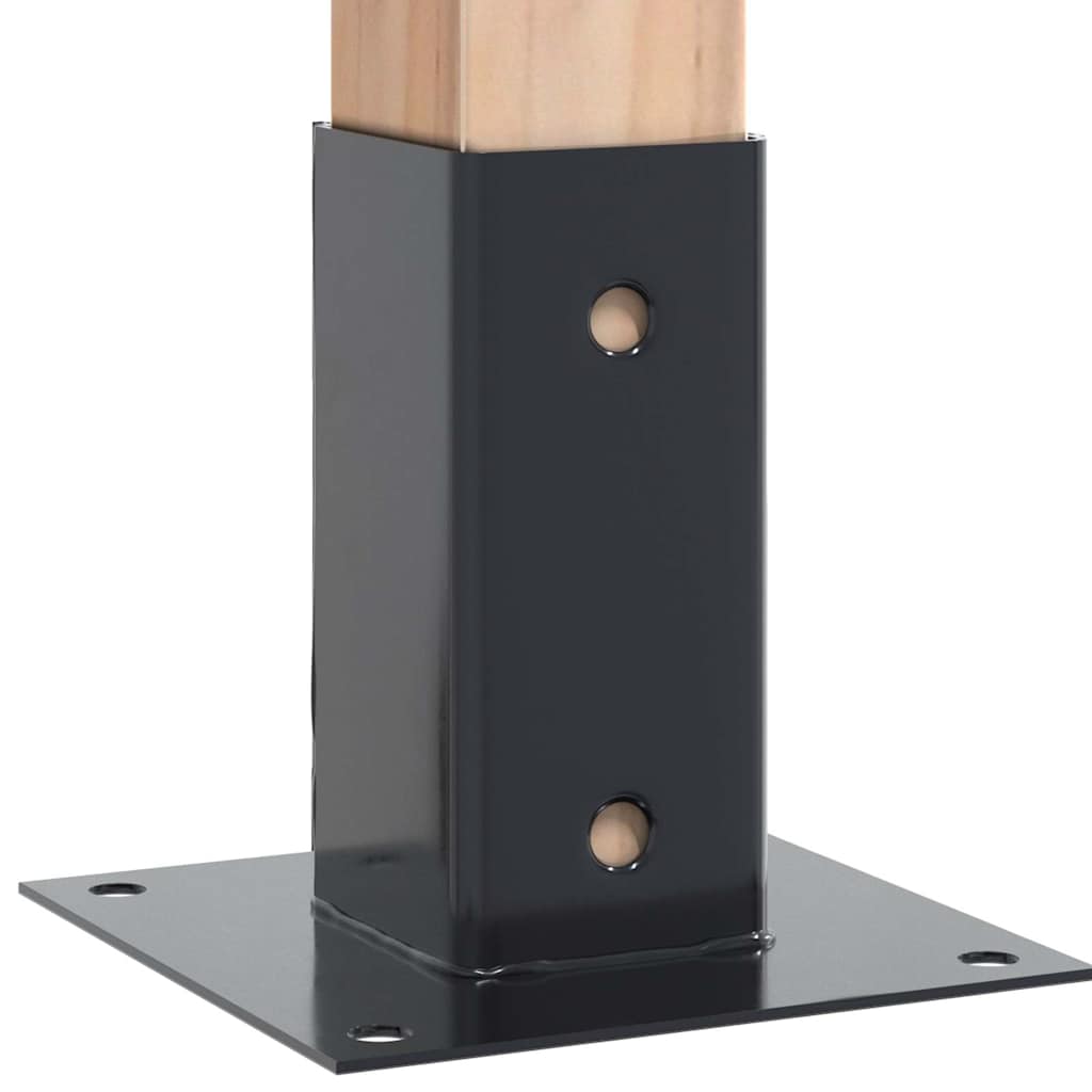 Post Bases Square 4 pcs Anthracite 71x71 mm Powder-coated Steel
