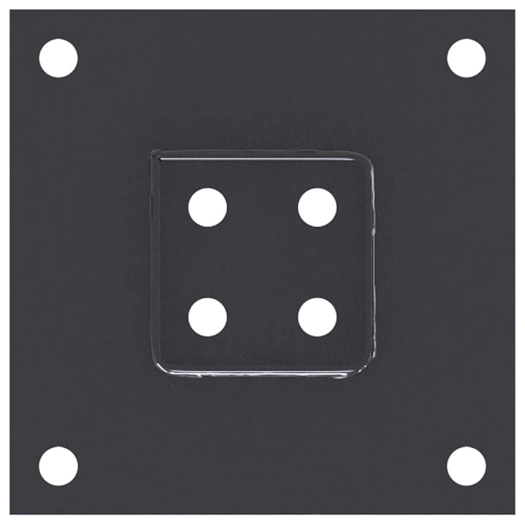 Post Bases Square 4 pcs Anthracite 71x71 mm Powder-coated Steel