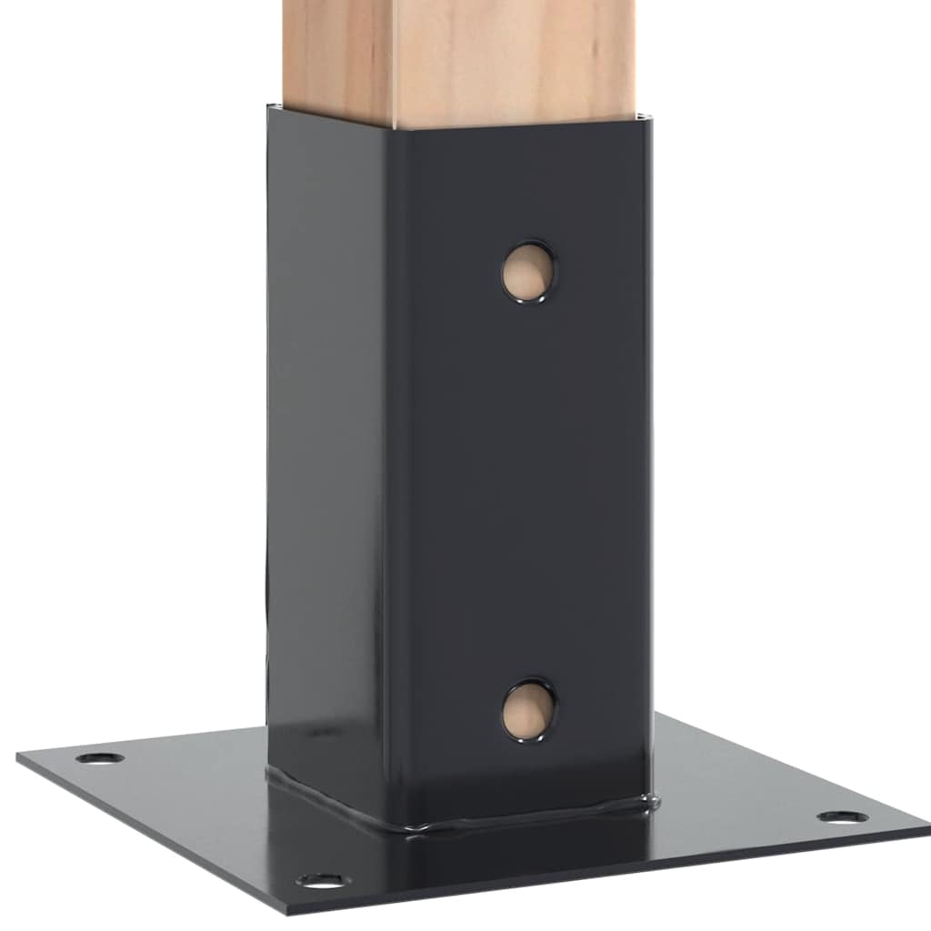 Post Bases Square 12 pcs Anthracite 71x71 mm Powder-coated Steel