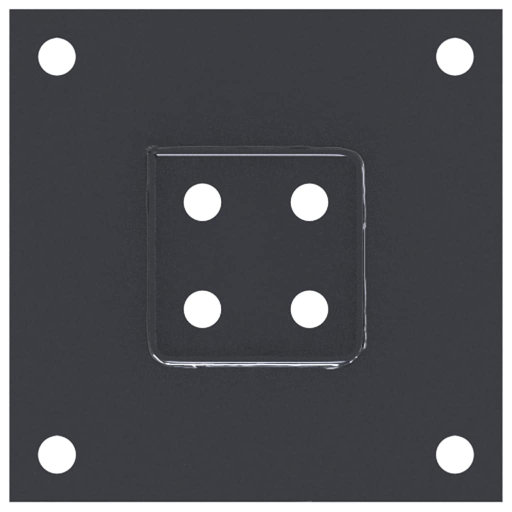 Post Bases Square 12 pcs Anthracite 71x71 mm Powder-coated Steel