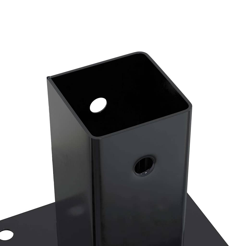 Post Bases Square 12 pcs Anthracite 71x71 mm Powder-coated Steel