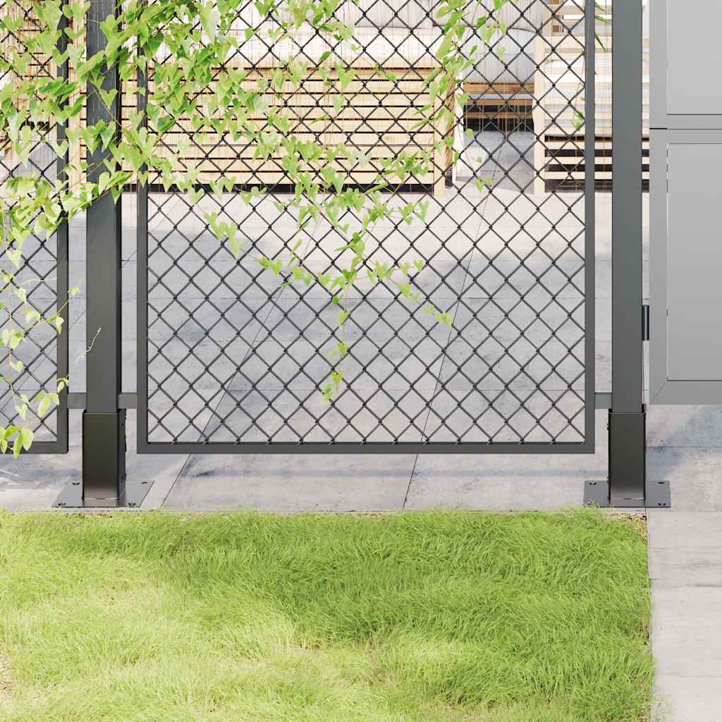 Post Bases Square 12 pcs Anthracite 71x71 mm Powder-coated Steel