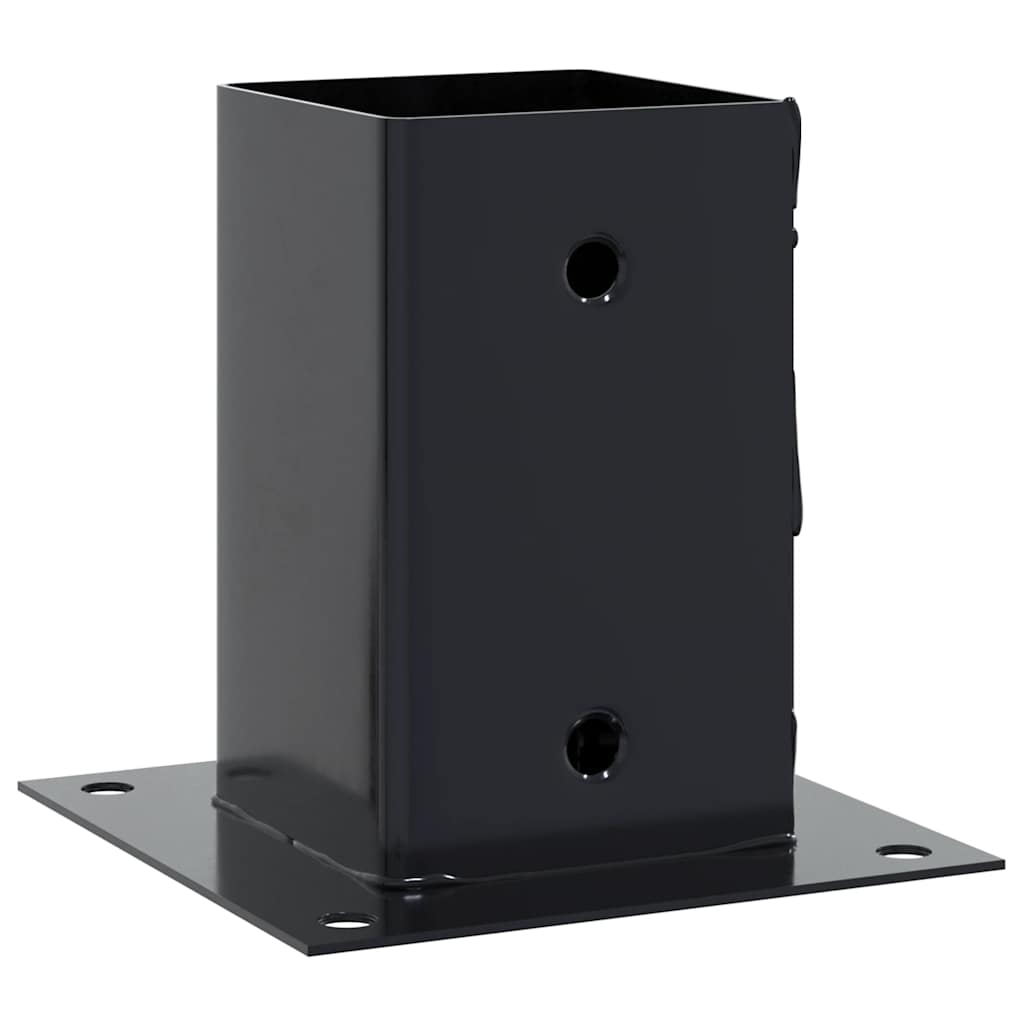 Post Bases Square 12 pcs Anthracite 81x81 mm Powder-coated Steel