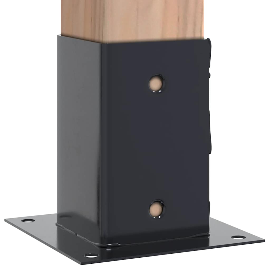 Post Bases Square 12 pcs Anthracite 81x81 mm Powder-coated Steel