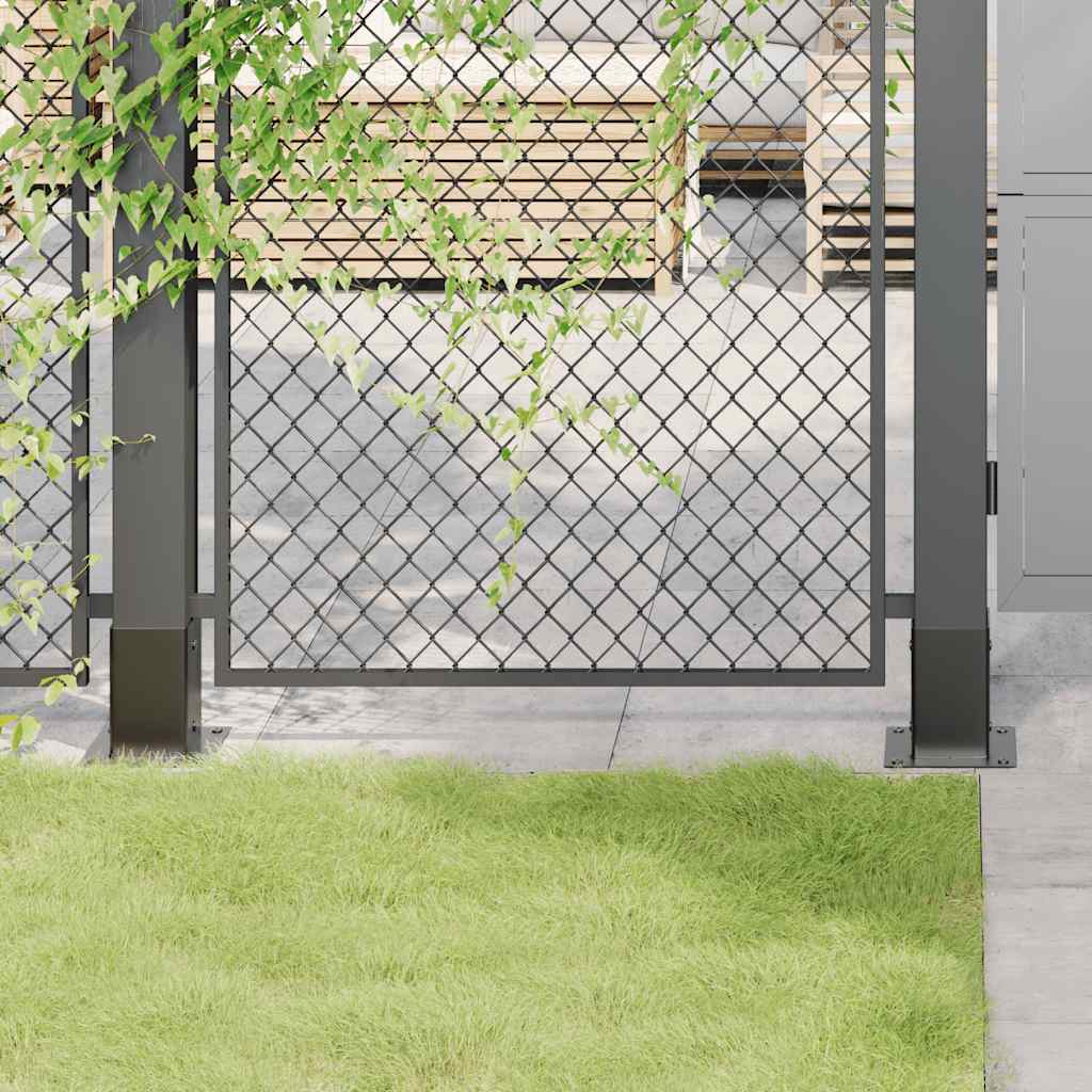 Post Bases Square 12 pcs Anthracite 81x81 mm Powder-coated Steel