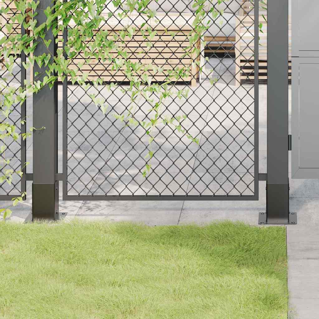 Post Bases Square 4 pcs Anthracite 91x91 mm Powder-coated Steel
