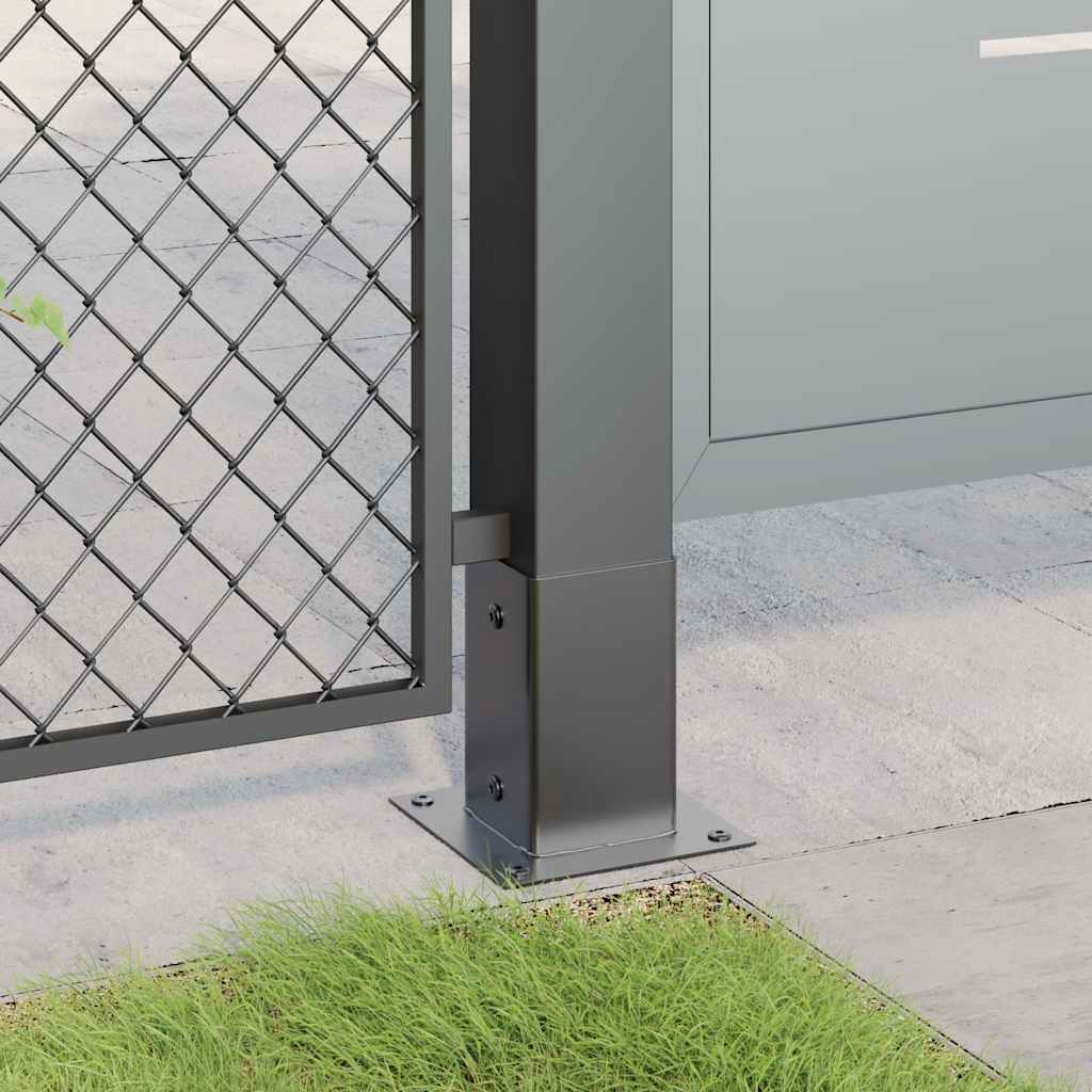 Post Bases Square 12 pcs Anthracite 91x91 mm Powder-coated Steel