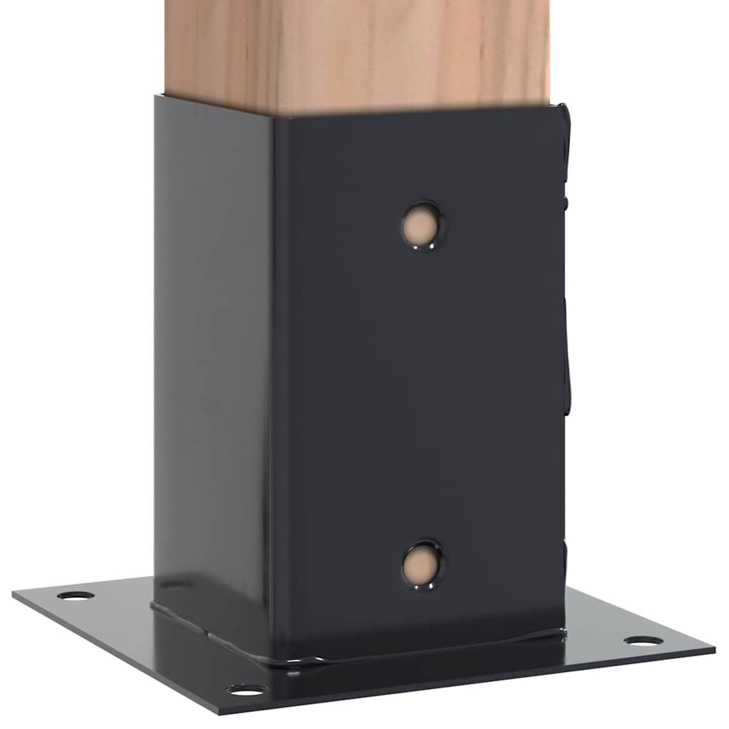 Post Bases Square 12 pcs Anthracite 91x91 mm Powder-coated Steel