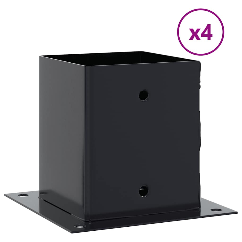 Post Bases Square 4 pcs Anthracite 101x101 mm Powder-coated Steel