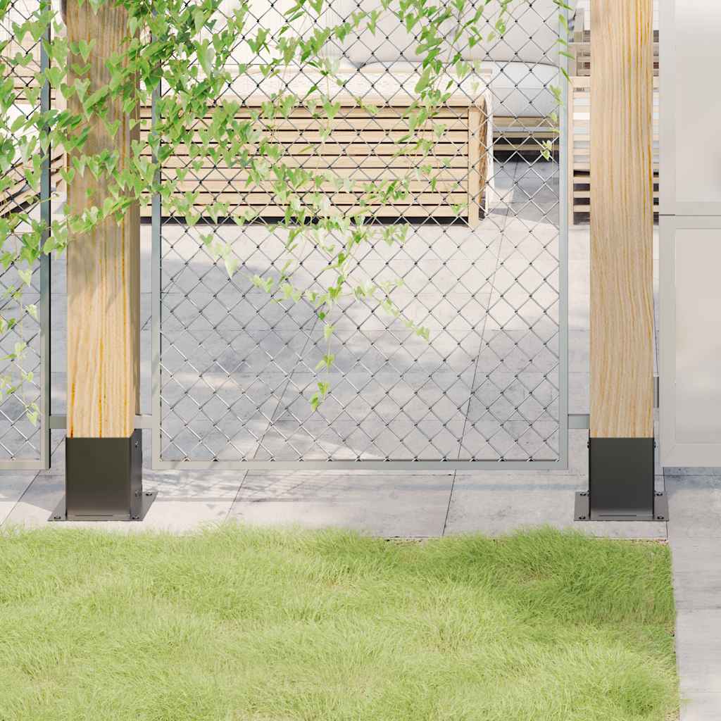 Post Bases Square 4 pcs Anthracite 101x101 mm Powder-coated Steel