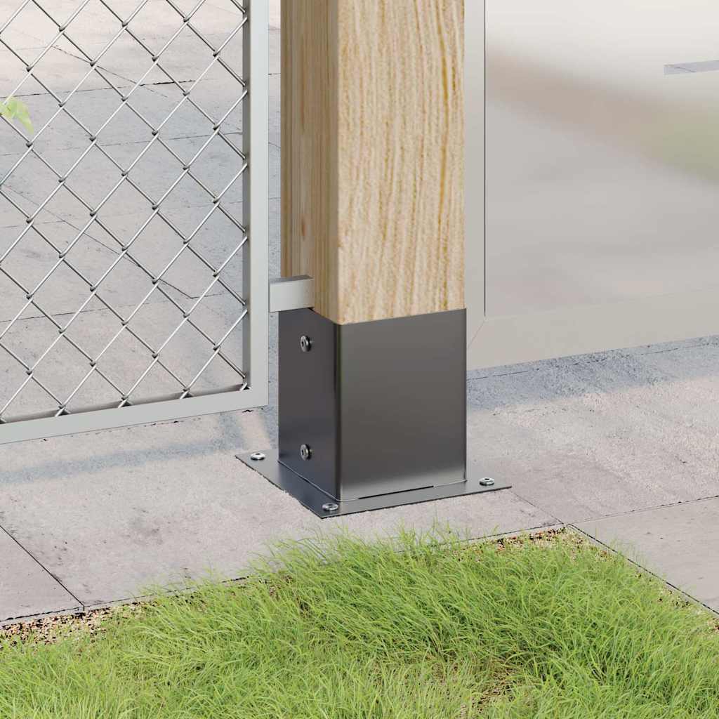 Post Bases Square 4 pcs Anthracite 121x121 mm Powder-coated Steel