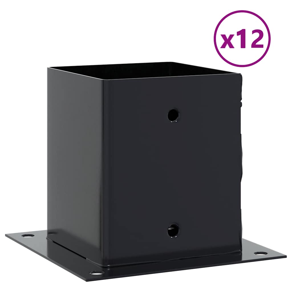 Post Bases Square 12 pcs Anthracite 121x121 mm