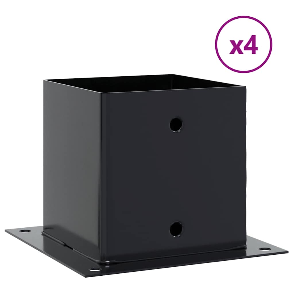Post Bases Square 4 pcs Anthracite 141x141 mm Powder-coated Steel