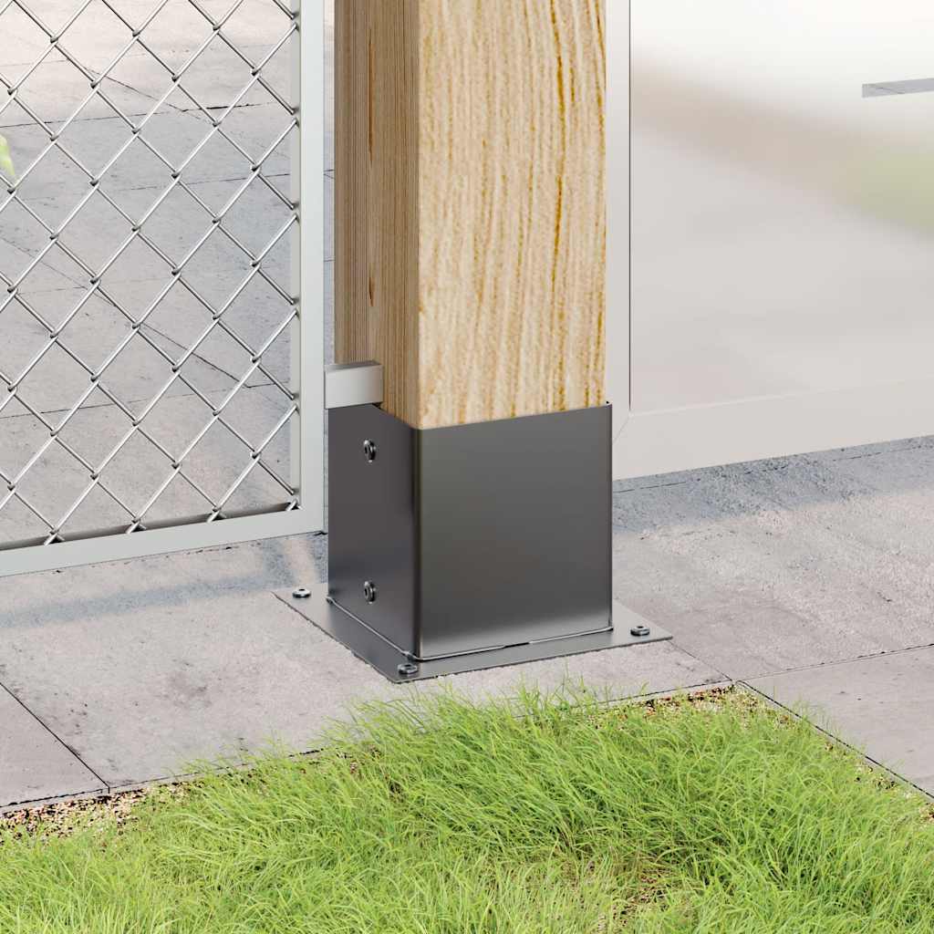 Post Bases Square 4 pcs Anthracite 141x141 mm Powder-coated Steel