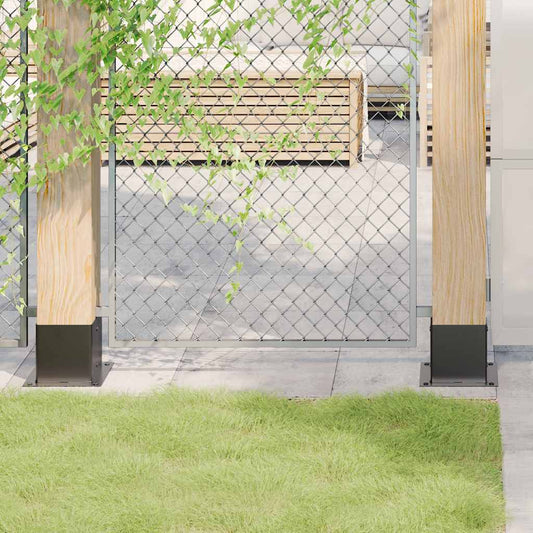 Post Bases Square 4 pcs Anthracite 141x141 mm Powder-coated Steel