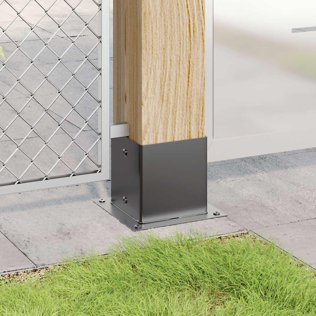 Post Bases Square 12 pcs Anthracite 141x141 mm
