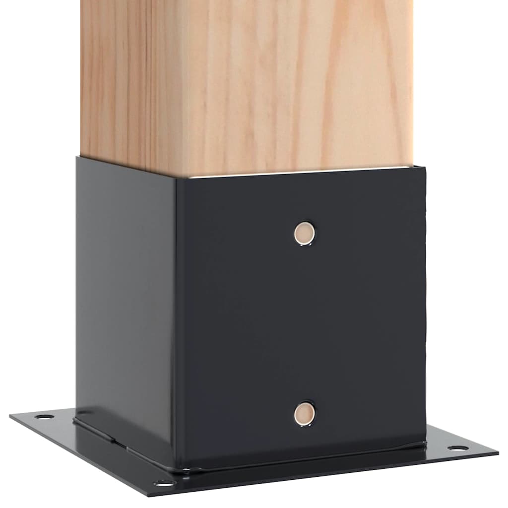 Post Bases Square 12 pcs Anthracite 141x141 mm