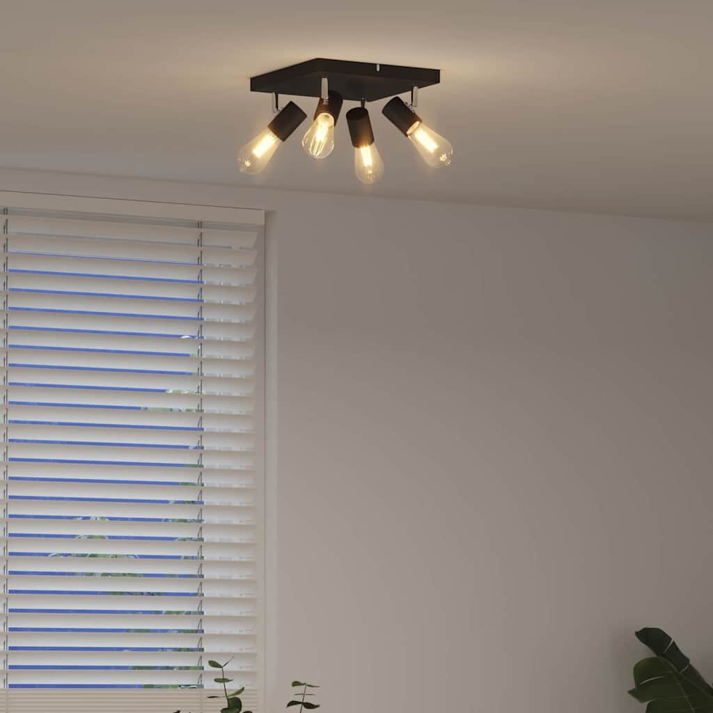 Ceiling Spotlight Black 26.5 x 26 x 11.5 cm Metal
