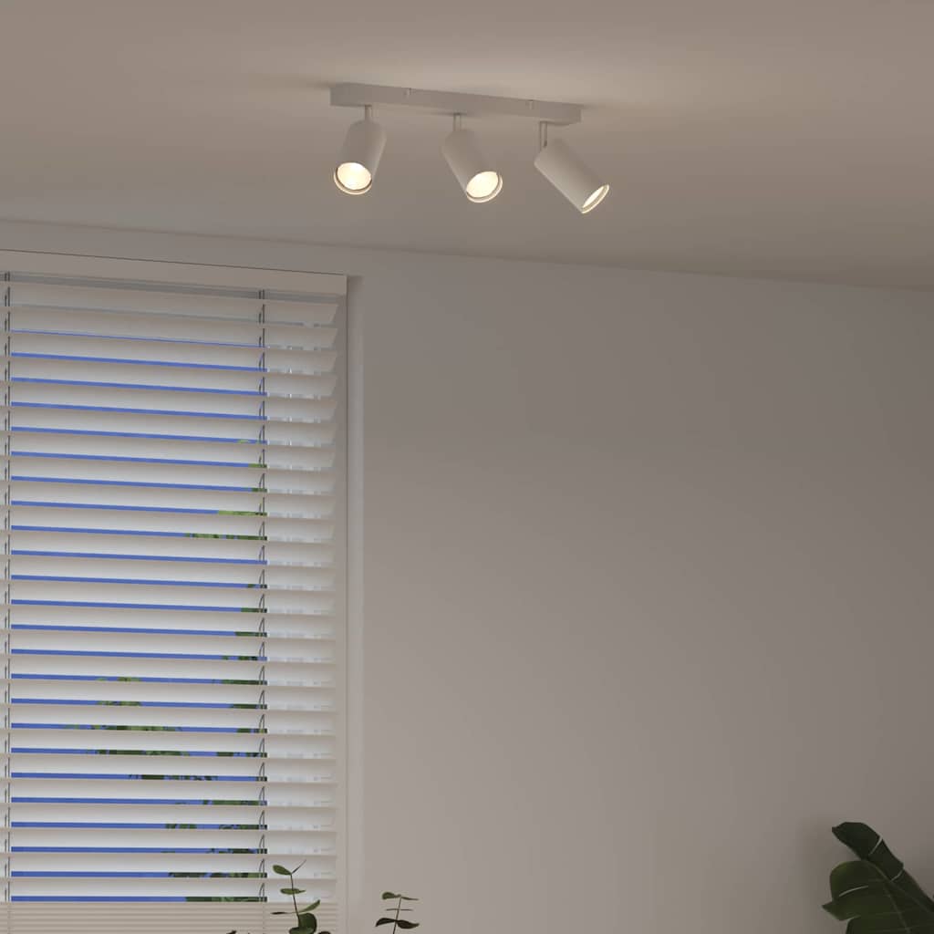 Ceiling Spotlight with Spotlights White 38 x 6 x 16 cm Metal