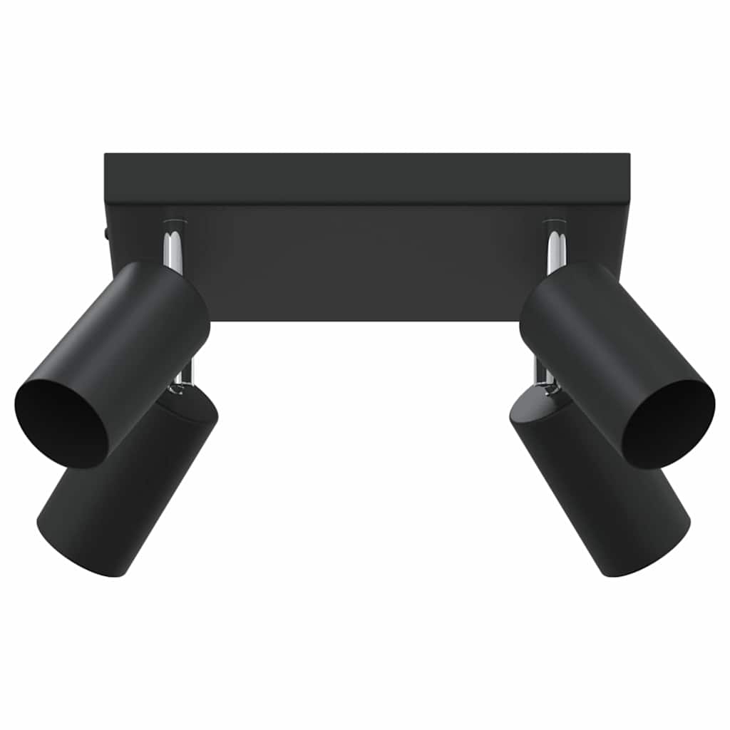 Ceiling Spotlight with Spotlights Black 26 x 26 x 16 cm Metal