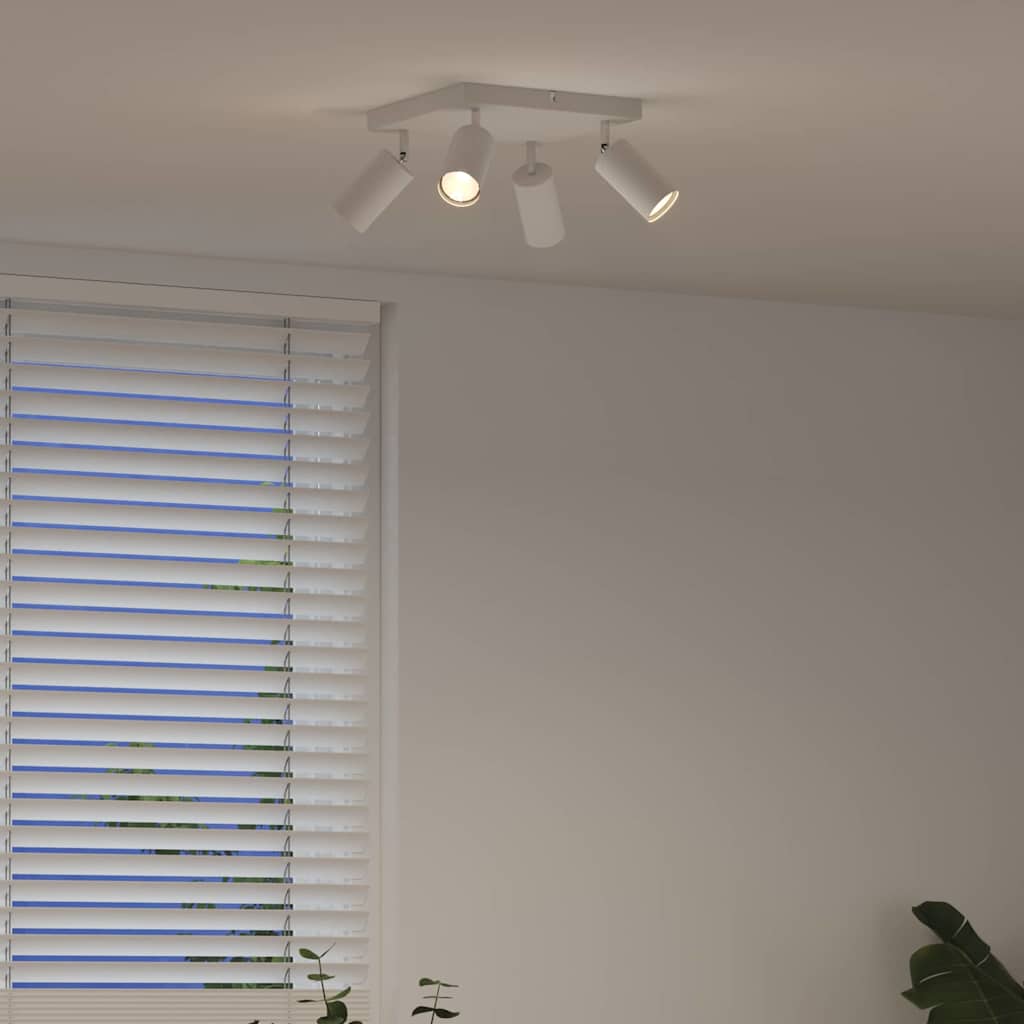 Ceiling Spotlight with Spotlights White 26 x 26 x 16 cm Metal